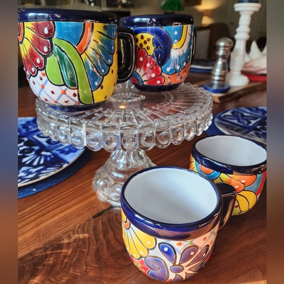 Talavera handmade soup mugs - set of 4. Holds about 15 ounces each. Hand painted - Picture 12 of 12